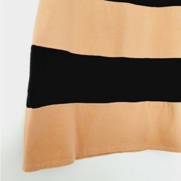 ZARA \ Wide Stripe Sleeveless Tunic Top Special Garment Tan & Black Sz M - Picture 10 of 11